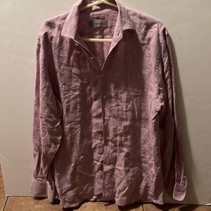 Men's Scott James Linen Button Up Top size large